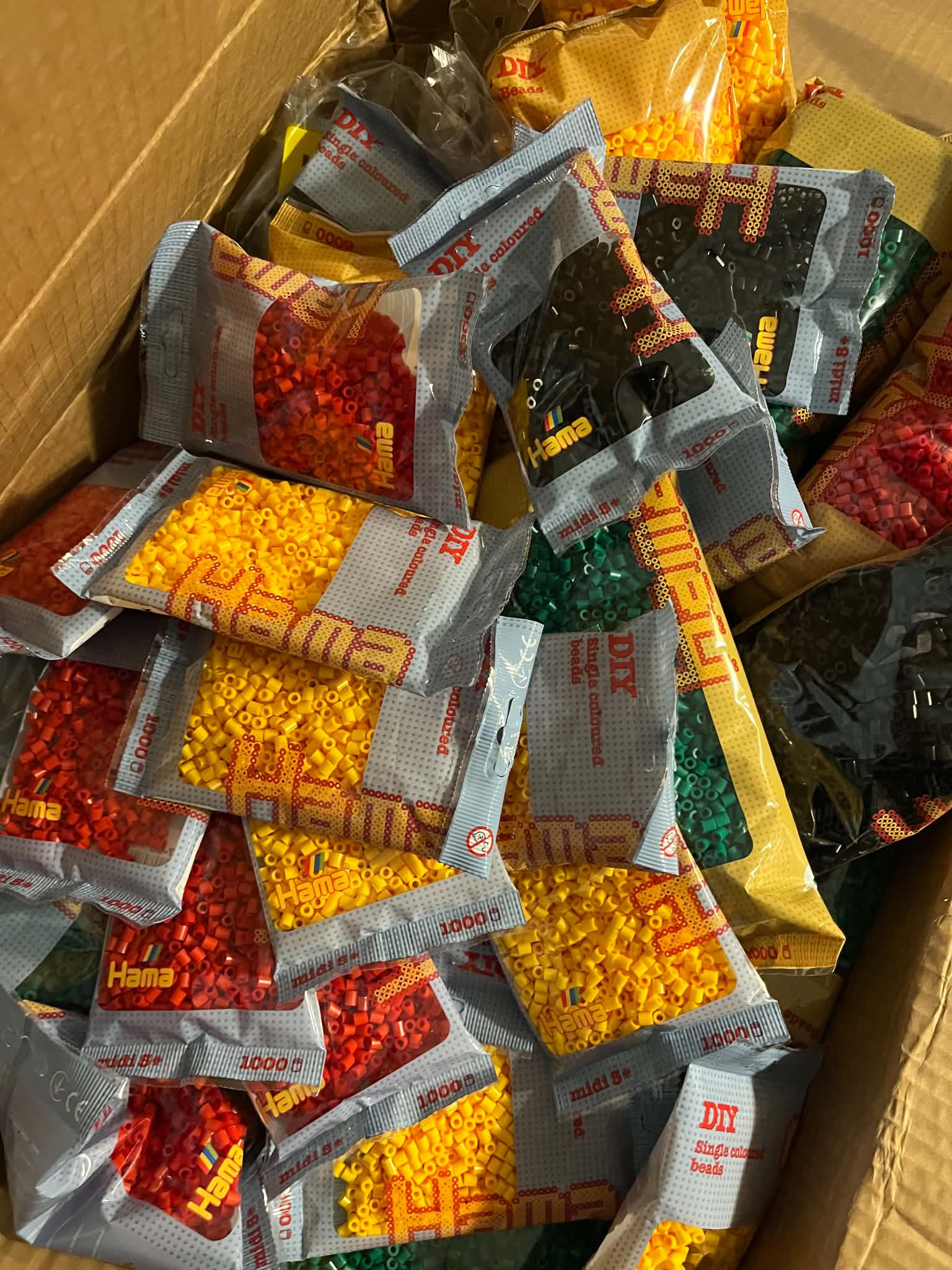 Poser med perler fra leverandøren